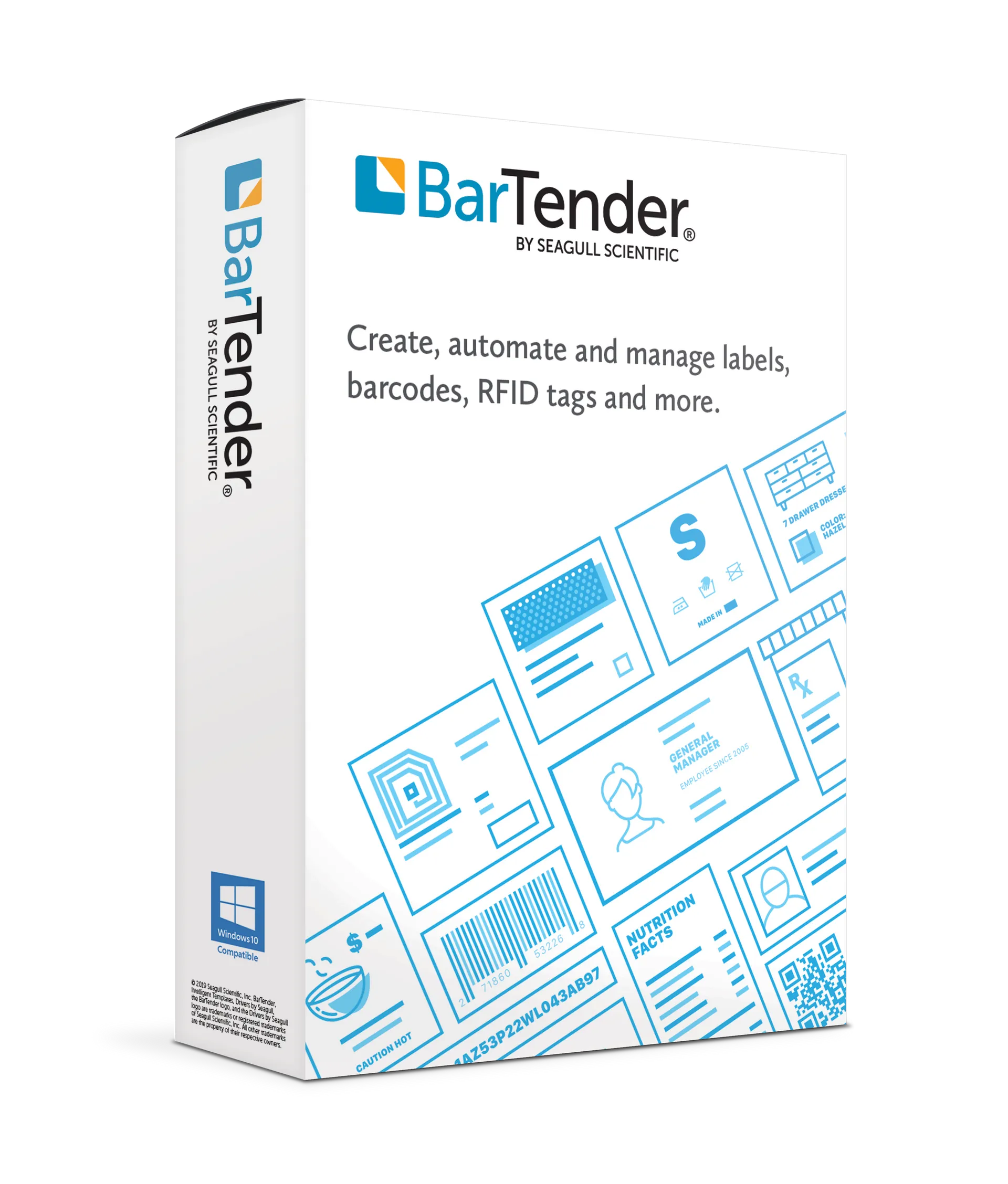 Printers need label printing software with easy interfaces for standard and custom label formats from BarTender