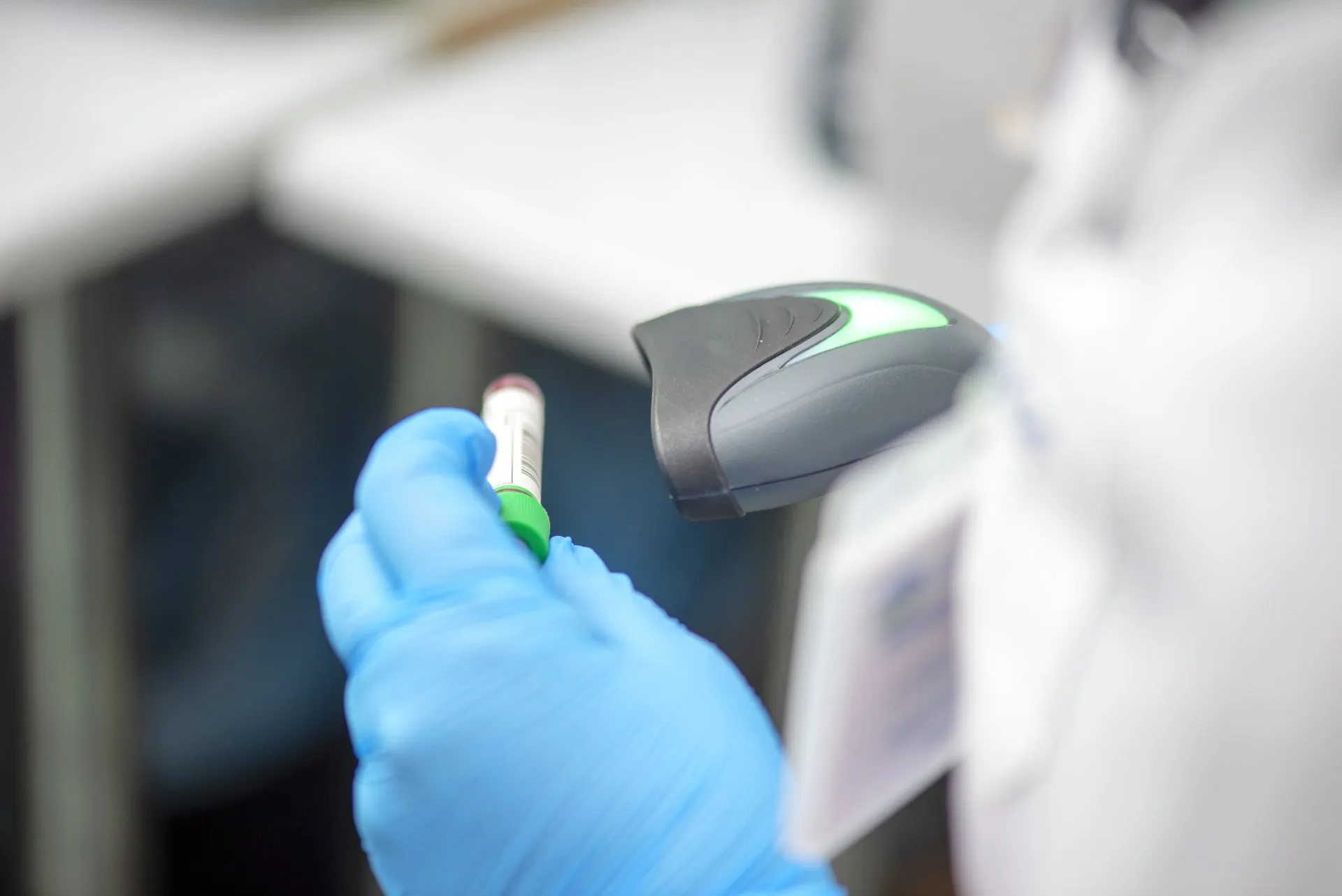 barcode scanner test tube label