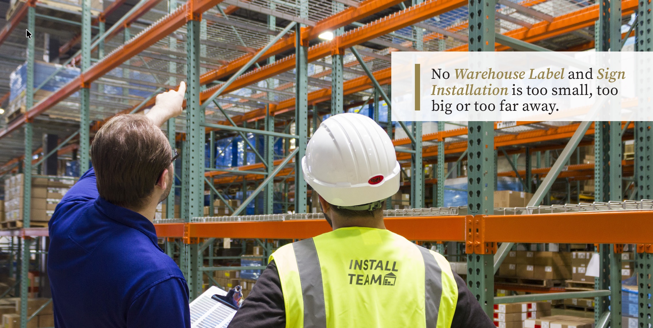 Warehouse Labels and Sign Installations with Barcodes