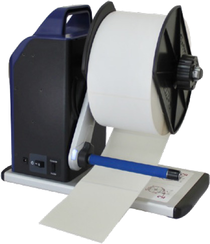GoDEX T10 label rewinder — compact everyday rewinder with 8-inch OD roll capacity and 14 ips speed